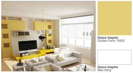 Ngược lại, cũng có những vị trí trong nhà mà bạn đặc biệt ưa thích và muốn khoe với mọi người, hãy thử làm chúng nổi bật bằng màu sắc. Như mảng tường để TV trong căn phòng khách này đã được chủ nhân khéo léo làm nổi bật bằng màu sơn vàng thu hút.